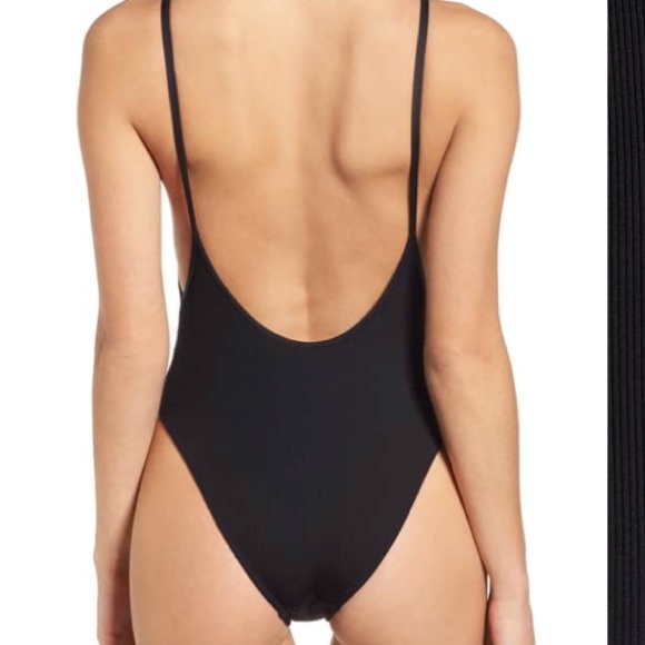 NWOT Topshop ribbed one piece swimsuit ribbed open back - Picture 3 of 5